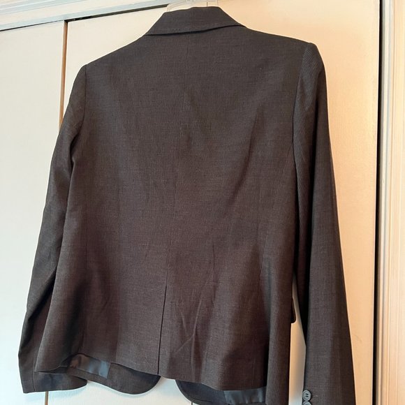 New York & Co Stretch 2-Button Black & Gray Pinstripe Blazer - 12 Average - Picture 3 of 6